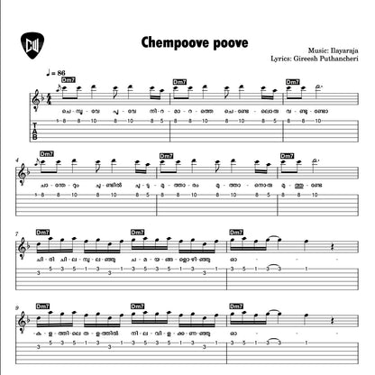 Chempoove Poove (Kaalapani) Guitar TABs PDF