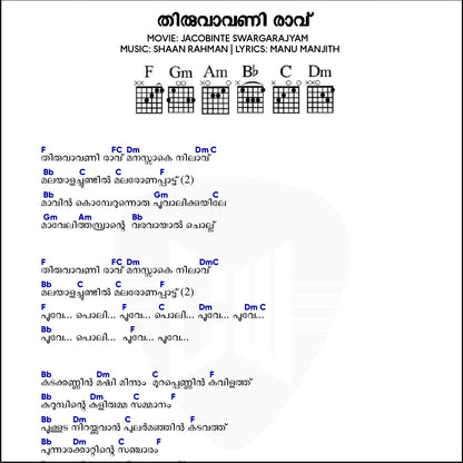 Thiruvavani Raavu (Jacobinte Swargarajyam) Chord Sheet PDF